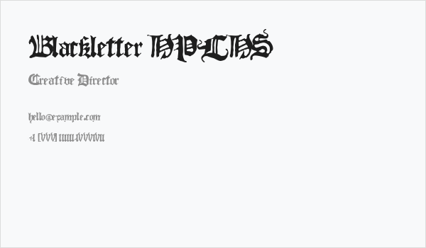 Blackletter HPLHS Business Card