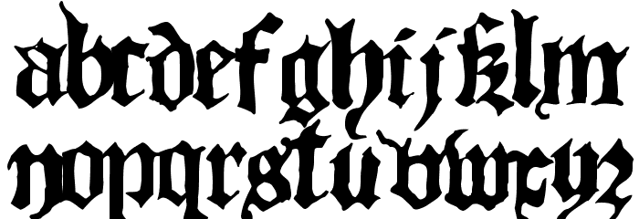 Blackletter HPLHS Font LOWERCASE