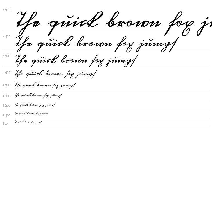 Blackletter Hand Waterfall