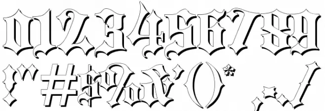 Blackletter Shadow Schriftart Anderer Schreiben
