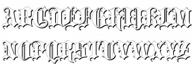 Blackletter Shadow Schriftart Groß