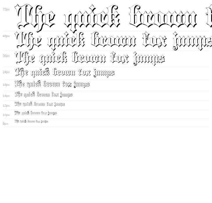 Blackletter Shadow Waterfall