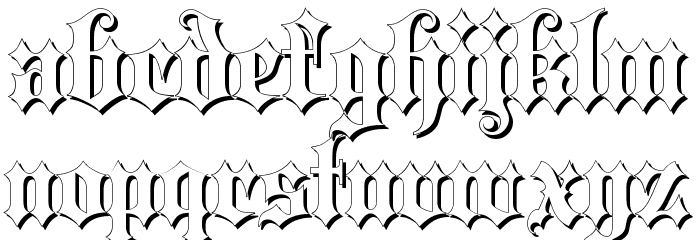 Blackletter Shadow Font LOWERCASE