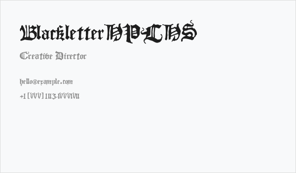 BlackletterHPLHS Business Card