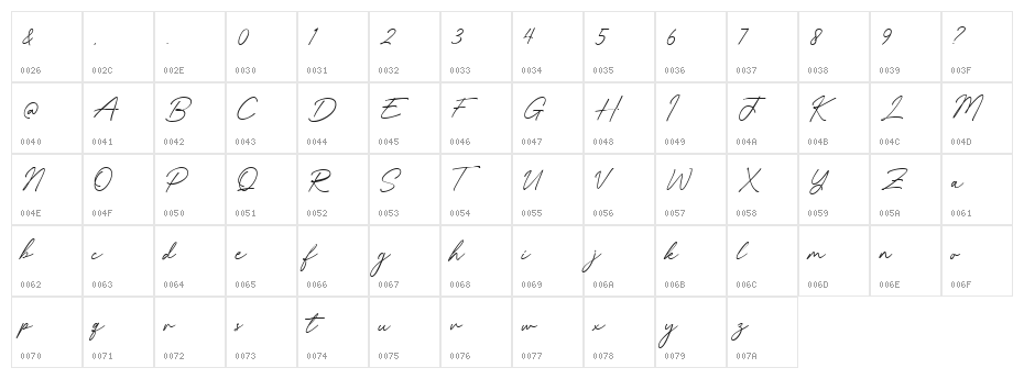 Blackline Character Map