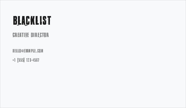 Blacklist Business Card