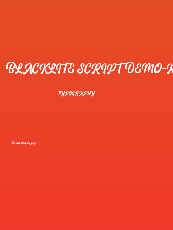 Blacklite Script DEMO-Regular Poster
