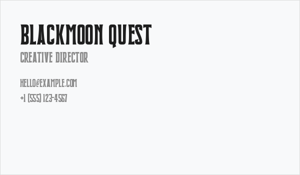 Blackmoon Quest Business Card