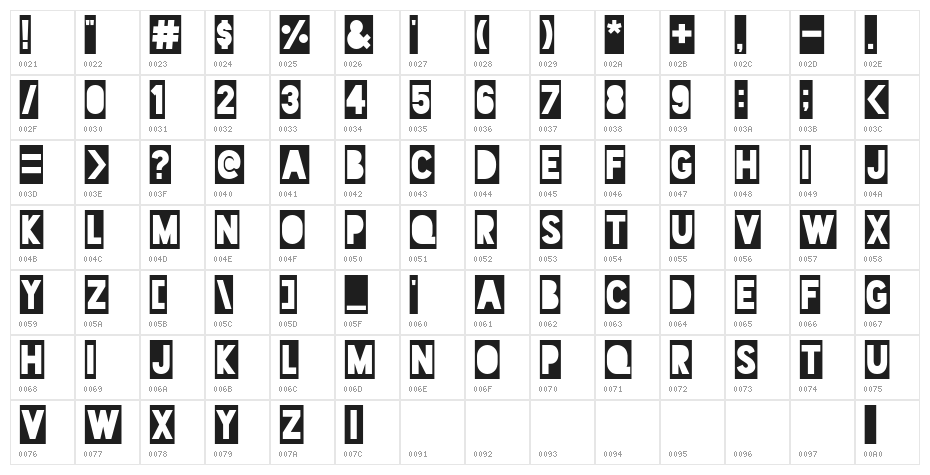 Blackout 2AM Character Map