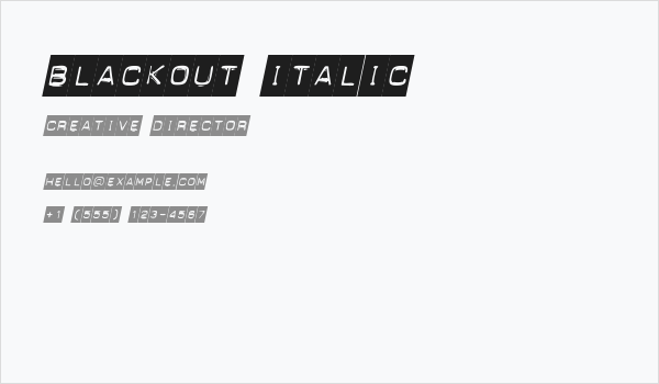 Blackout Italic Business Card