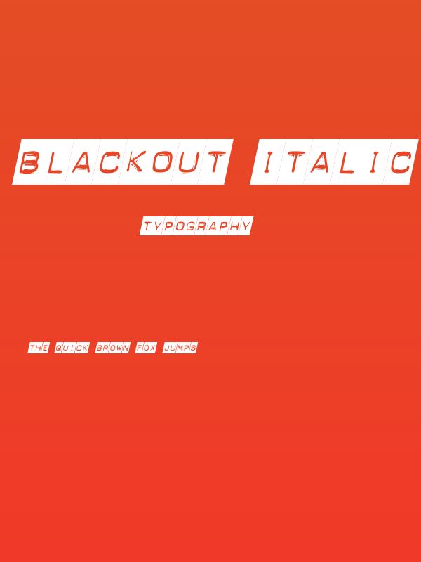 Blackout Italic Poster