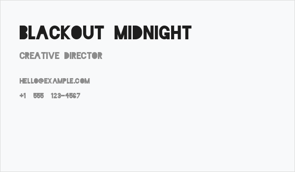 Blackout Midnight Business Card