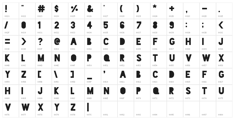 Blackout Midnight Character Map