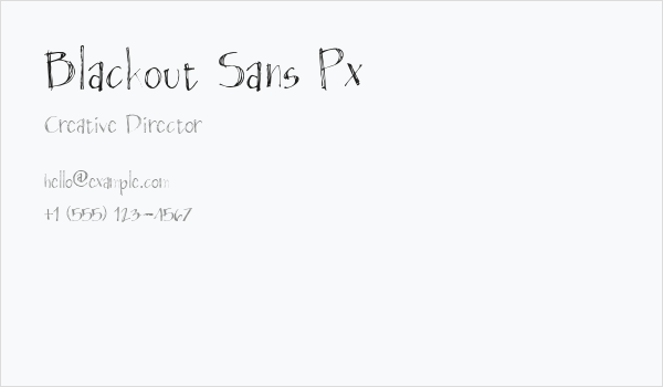 Blackout Sans Px Business Card