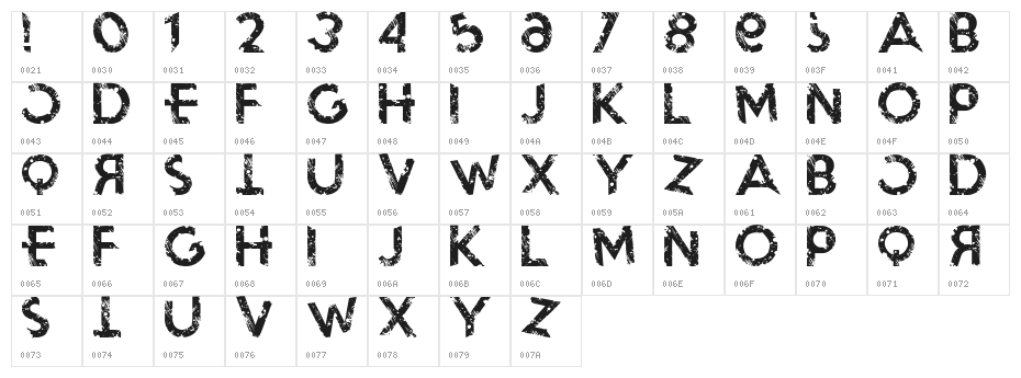 BlackoutMorning Character Map