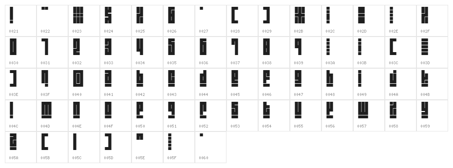 Blackout Character Map