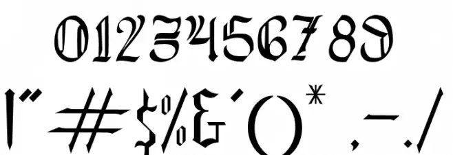 Blackrose Font OTHER CHARS