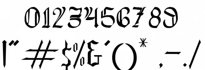 Blackrose Font OTHER CHARS