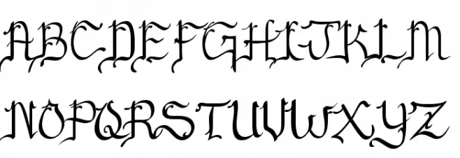 Blackscript Schriftart Groß