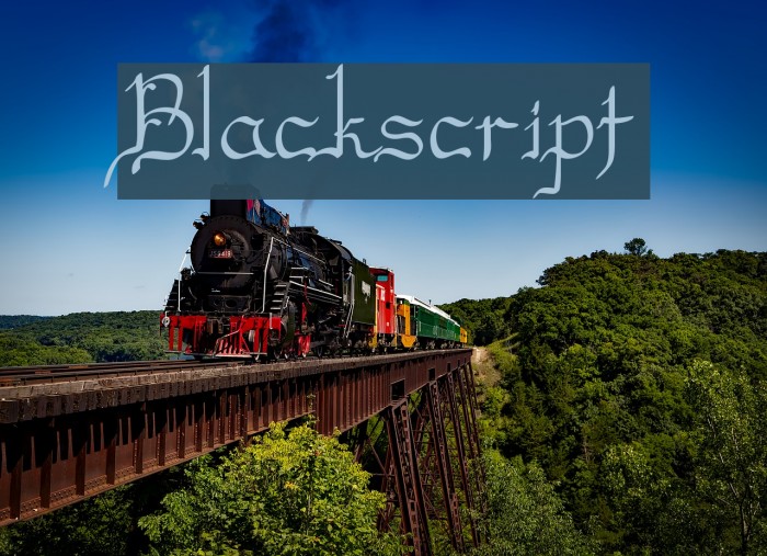 Blackscript Font examples
