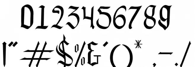 Blackshadow Font OTHER CHARS