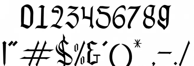 Blackshadow Font OTHER CHARS