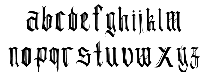 Blackshadow Font LOWERCASE