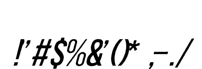 BlacksideItalic Font OTHER CHARS