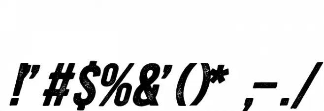 BlacksideRustBold-Italic Font OTHER CHARS