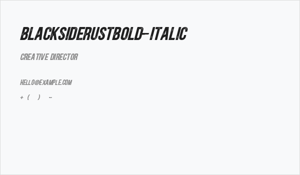 BlacksideRustBold-Italic Business Card