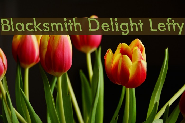 Blacksmith Delight Lefty Font examples