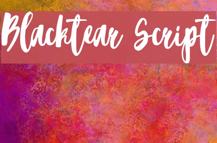 Blacktear Script Font examples