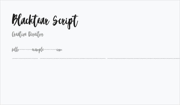 Blacktear Script Business Card
