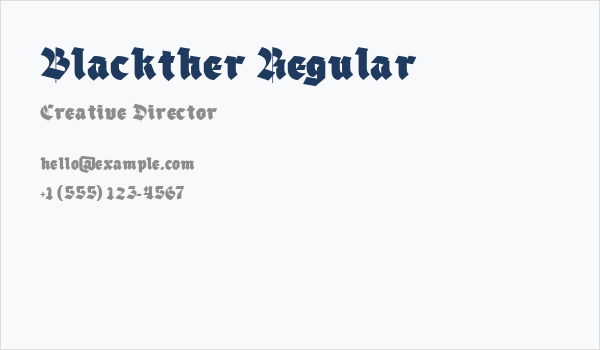 Blackther Regular Business Card