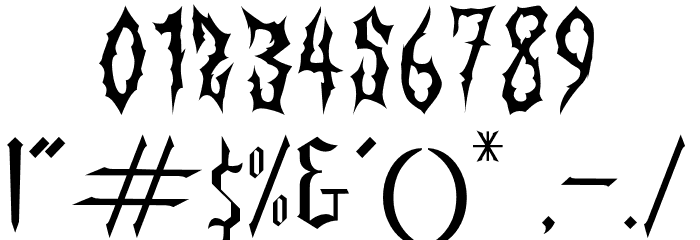 Blackthorn Font OTHER CHARS