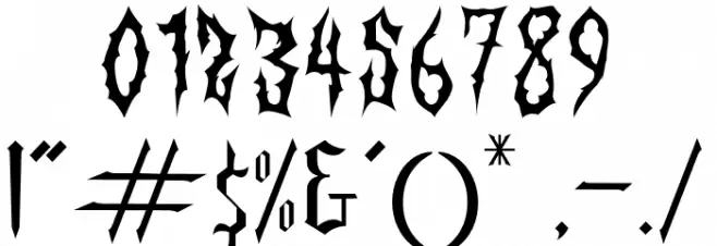 Blackthorn Font OTHER CHARS