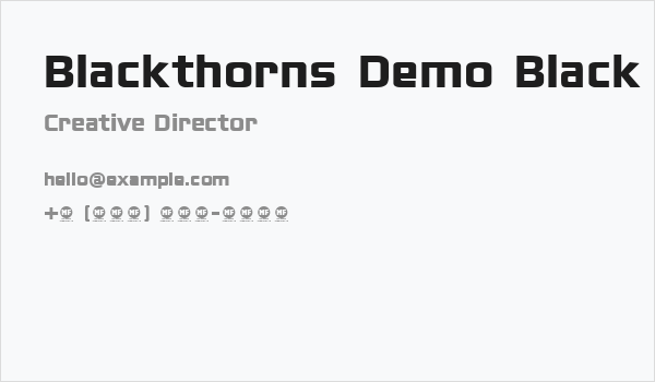 Blackthorns Demo Black Business Card