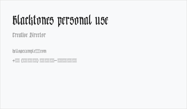 Blacktones personal use Business Card