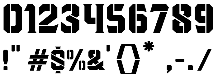 BlacktroopsStencil Font OTHER CHARS
