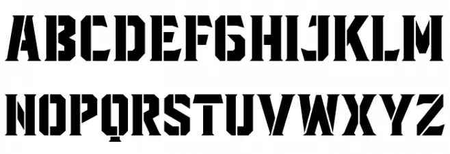 BlacktroopsStencil Шрифта ВЕРХНИЙ