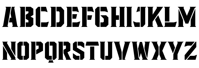 BlacktroopsStencil Font LOWERCASE