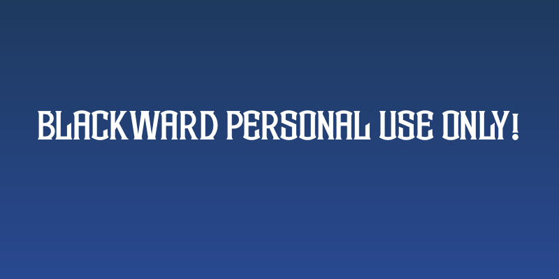 Blackward PERSONAL USE ONLY! Social Header