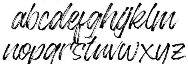 BlackwayBrush-Regular Font LOWERCASE