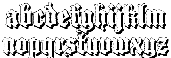 Blackwood Castle Shadow Font LOWERCASE