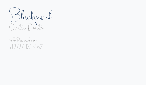 Blackyard Business Card