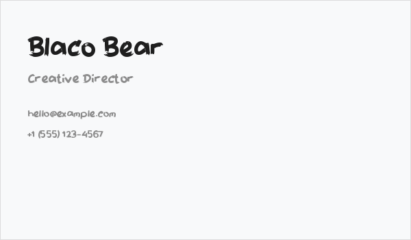 Blaco Bear Business Card