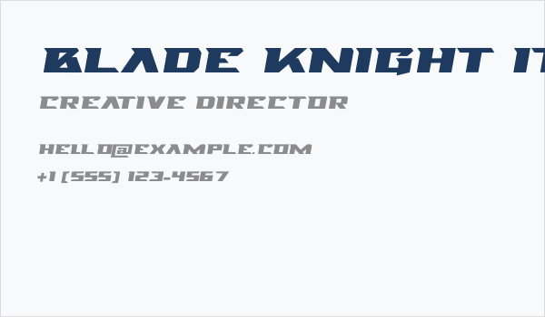 Blade Knight Italic Business Card