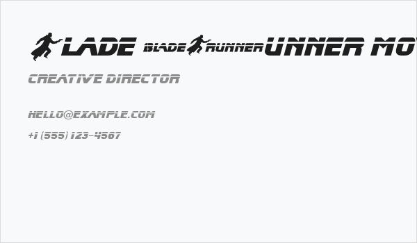 Blade Runner Movie Font 2 Business Card
