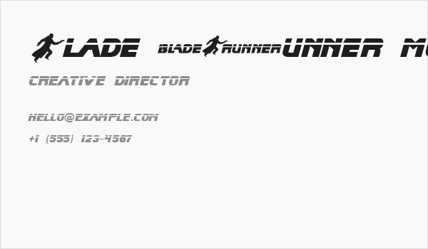 Blade Runner Movie Font Business Card