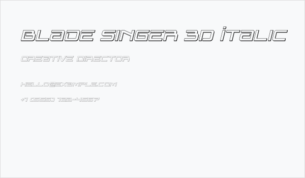 Blade Singer 3D Italic Business Card